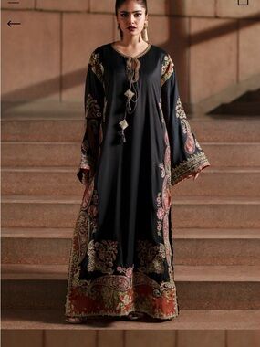 Pakistani ethnic trending kaftan suit embodied small perfect for eid party wear